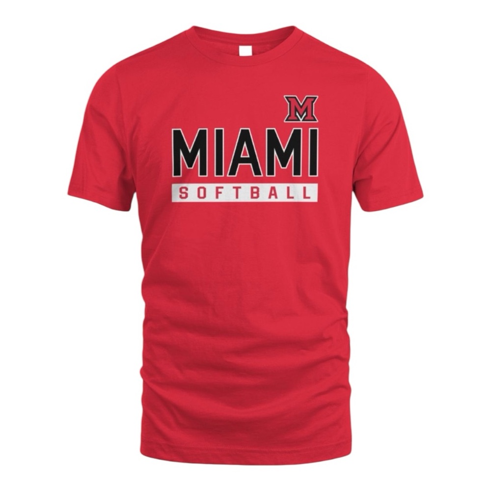 Red Miami Softball T-Shirt